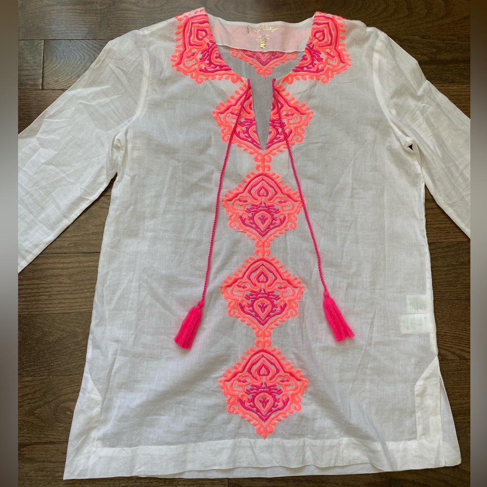 Lilly Pulitzer Embroidered Tassel Tunic Women’s Small